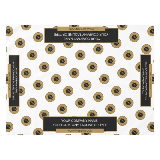 Salon de 52"X70" Nappe Logo Or Blanc (Devant (Horizontal))