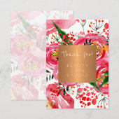 Salon de beauté cuivres pivoines métalliques merci (Devant / Derrière)