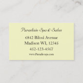 Salon de beauté élégant et Carte de visite Spa (Dos)