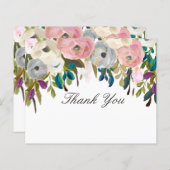 Salon de beauté florale peint Merci Cartes de note (Devant / Derrière)