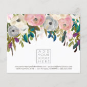 Salon de beauté florale peint Merci Cartes de note (Dos)