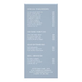 Salon de Beauté Florale Rose Menu Tarifs (Dos)