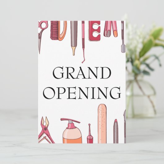 salon de beauté grande ouverture invitation (Debout devant)