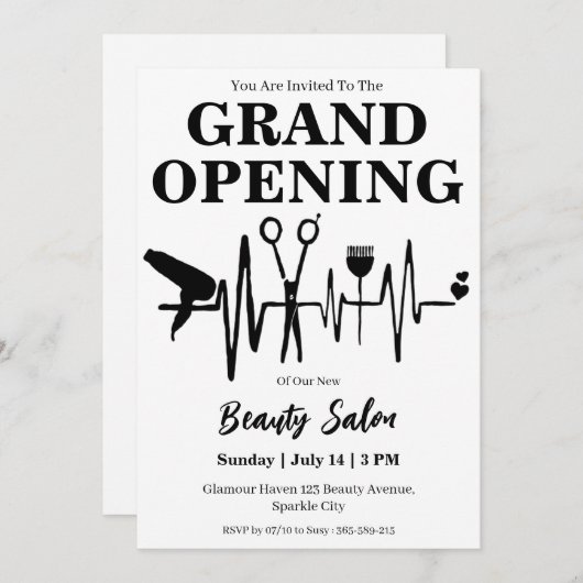 salon de beauté grande ouverture invitation (Devant / Derrière)