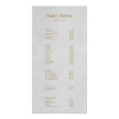 Salon de beauté gris simple Service Menu Poster (Devant)
