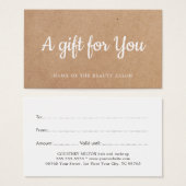 Salon de beauté Kraft imprimé blanc et simple (Devant & derrière)