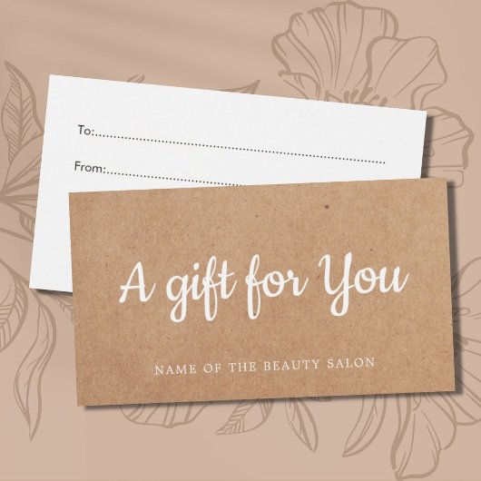 Salon de beauté Kraft imprimé blanc et simple
