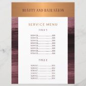 Salon de beauté menu de service moderne prospectus (Devant)