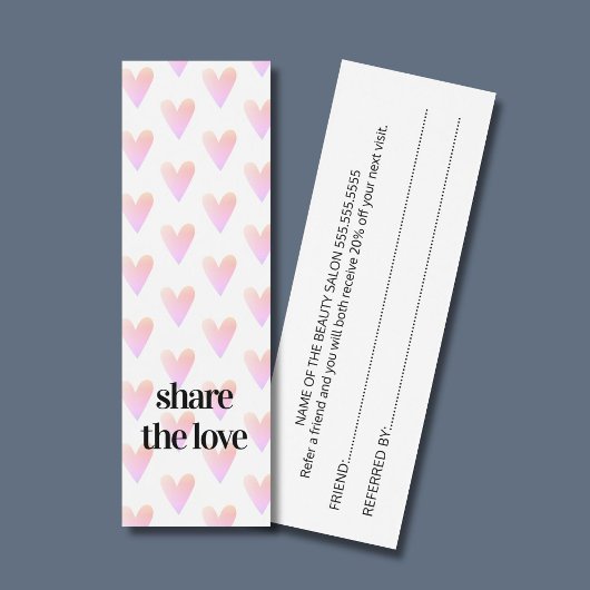 Salon de beauté moderne Cool clair Coeurs roses