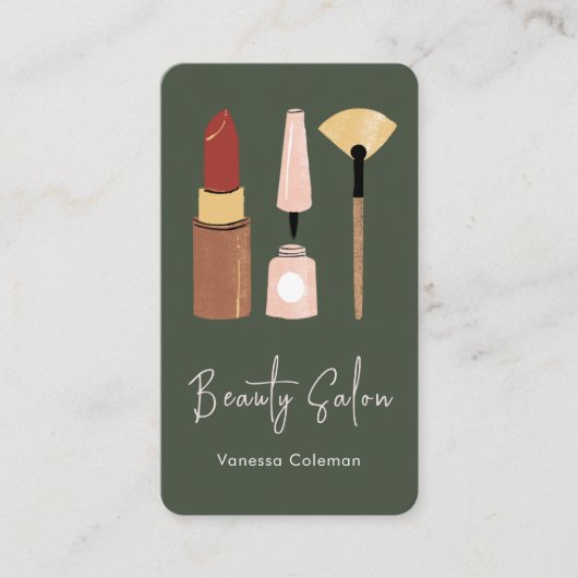 Salon de beauté moderne minimal Qr Code Carte de v (Devant)