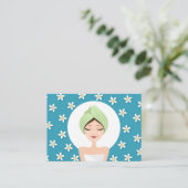 Salon de beauté ou carte de visite spa - bleu turq (Debout devant)