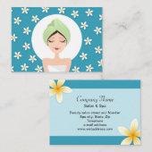 Salon de beauté ou carte de visite spa - bleu turq (Devant / Derrière)