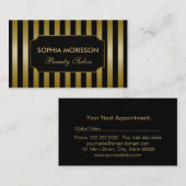 Salon de beauté Rendez-vous Monogramme noir et or (Devant / Derrière)