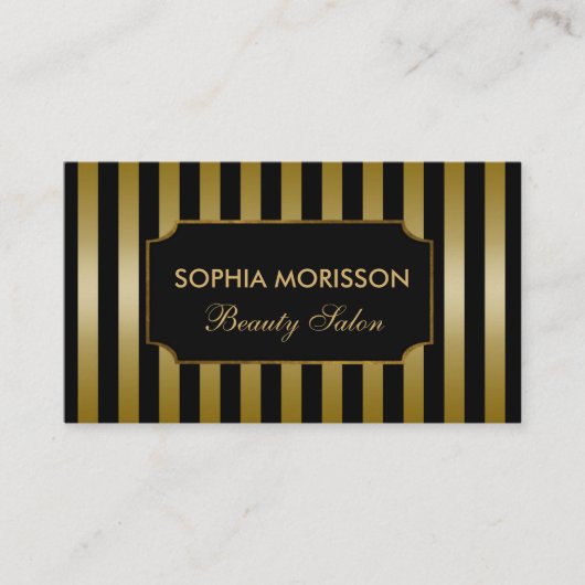 Salon de beauté Rendez-vous Monogramme noir et or (Devant)