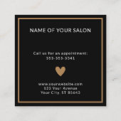 Salon de beauté simple et élégant Coupon en or noi (Dos)