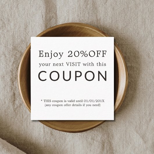 Salon de beauté simple moderne Coupon rabais