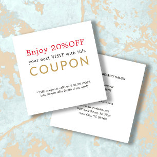 Salon de beauté simple moderne Coupon rabais