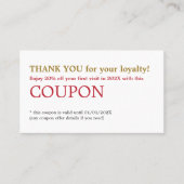 Salon de beauté simple moderne Merci Coupon (Devant)