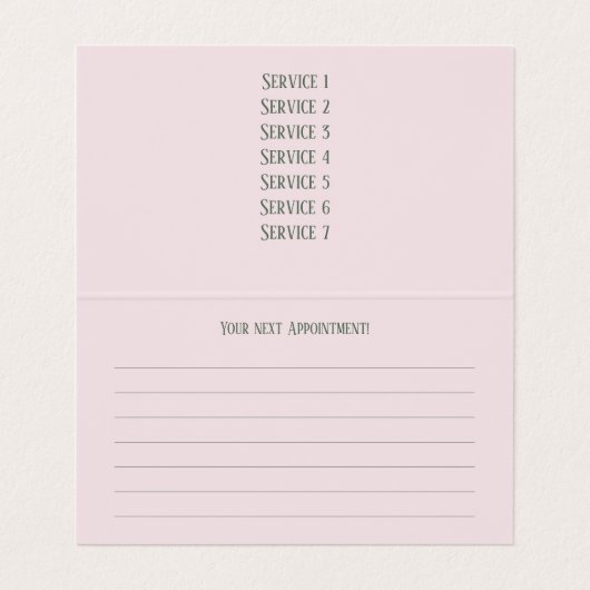 Salon de beauté Studio - Carte de visite (Intérieur déplié)