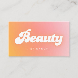 Salon de beauté Super Retro Peach Carte de visite
