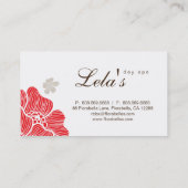 Salon de Carte de visite floral Spa Rouge Brown Tr (Dos)