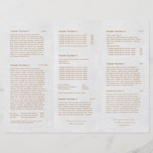 Salon de cheveux en lin gris Spa Brochure TriFold (Dos)