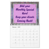 Salon de cheveux Entreprise Calendriers Clients Ca (Feb 2027)