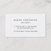 SALON DE CHEVEUX - Étiquette d'or et rayures blanc (Dos)