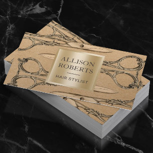 Salon de cheveux Vintage ciseaux d'or Rendez-vous