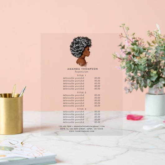 Salon de coiffure afro-américain Tarification et s (Mariage)