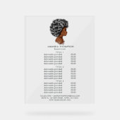 Salon de coiffure afro-américain Tarifs & Services (Recto)