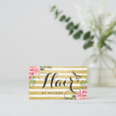 Salon de coiffure Carte de rendez-vous Gold Stripe (Debout devant)