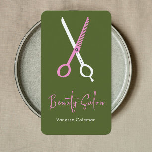 Salon de coiffure de beauté Carte de visite vert c