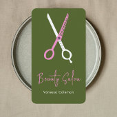 Salon de coiffure de beauté Carte de visite vert c