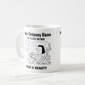 Salon de coiffure et de beauté Cartoon Mug (Devant gauche)