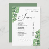 Salon de coiffure moderne Foliing Tarifs Menu Serv (Devant / Derrière)