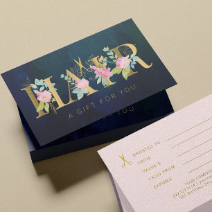 Salon de coiffure vintage certificat cadeau marine