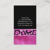 Salon de léopard et carte de visite roses de (Dos)