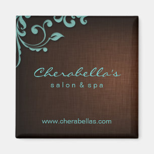 Salon de lin Spa Floral Aimant Brown Bleu