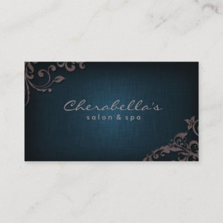 Salon de lin Spa Floral Carte de visite Denim Taup
