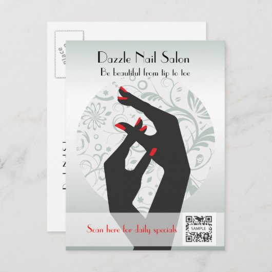 Salon de l'ongle Modèle de carte postale (Devant / Derrière)