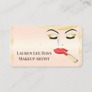 Salon de maquillage Cartes de visite roses de beau