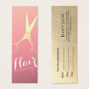 Salon de maquillage moderne ciseaux d'or rose