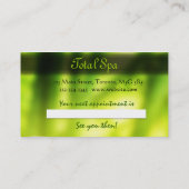 Salon de massage spa Carte de visite Green Rocks (Dos)