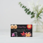 Salon de massage spa Carte de visite noir (Debout devant)