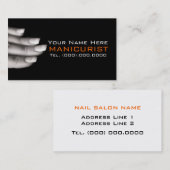 Salon de ongle Manicurist Cartes de visite profess (Devant / Derrière)