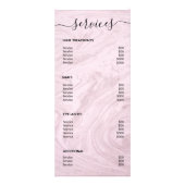 Salon de Rose moderne simple en marbre Menu Servic (Dos)