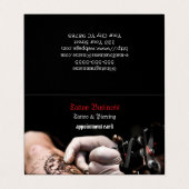 Salon de tatouage Carte de visite de rendez-vous (Extérieur déplié)