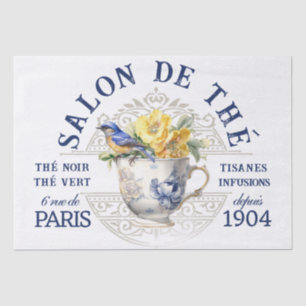 Salon de Thé Tearoom Franse ontkoppeling van vogel Tissuepapier