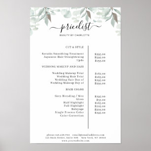 Salon de verdure Liste des prix Poster